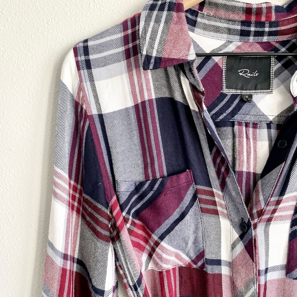 Rails Nadine Plaid Flannel Dress Size Small - Picture 3 of 16